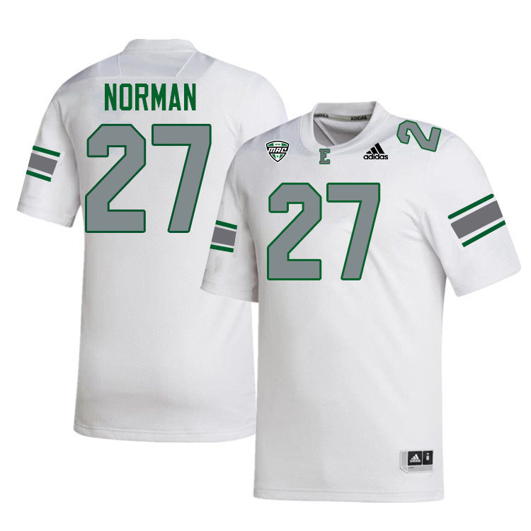 Eastern Michigan Eagles #27 Jayvin Norman College Football Jerseys Stitched-White